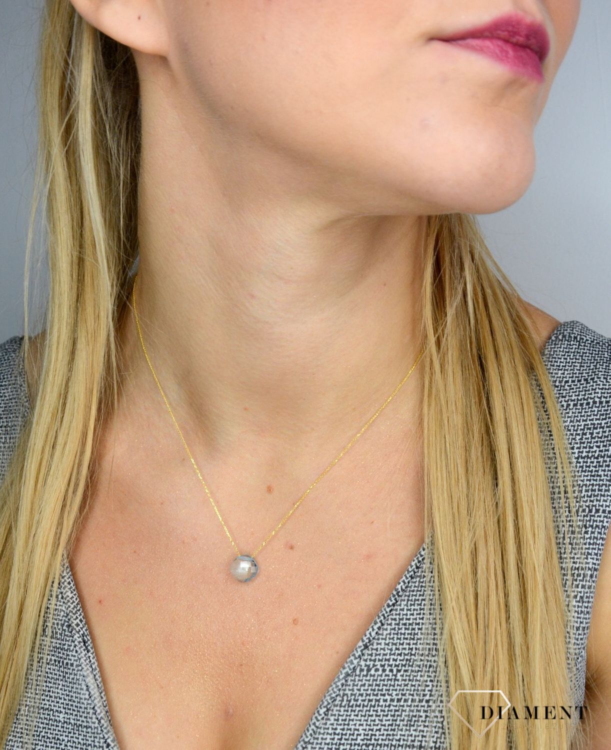 naszyjnik z topazem, łańcuszek z topezem.JPG