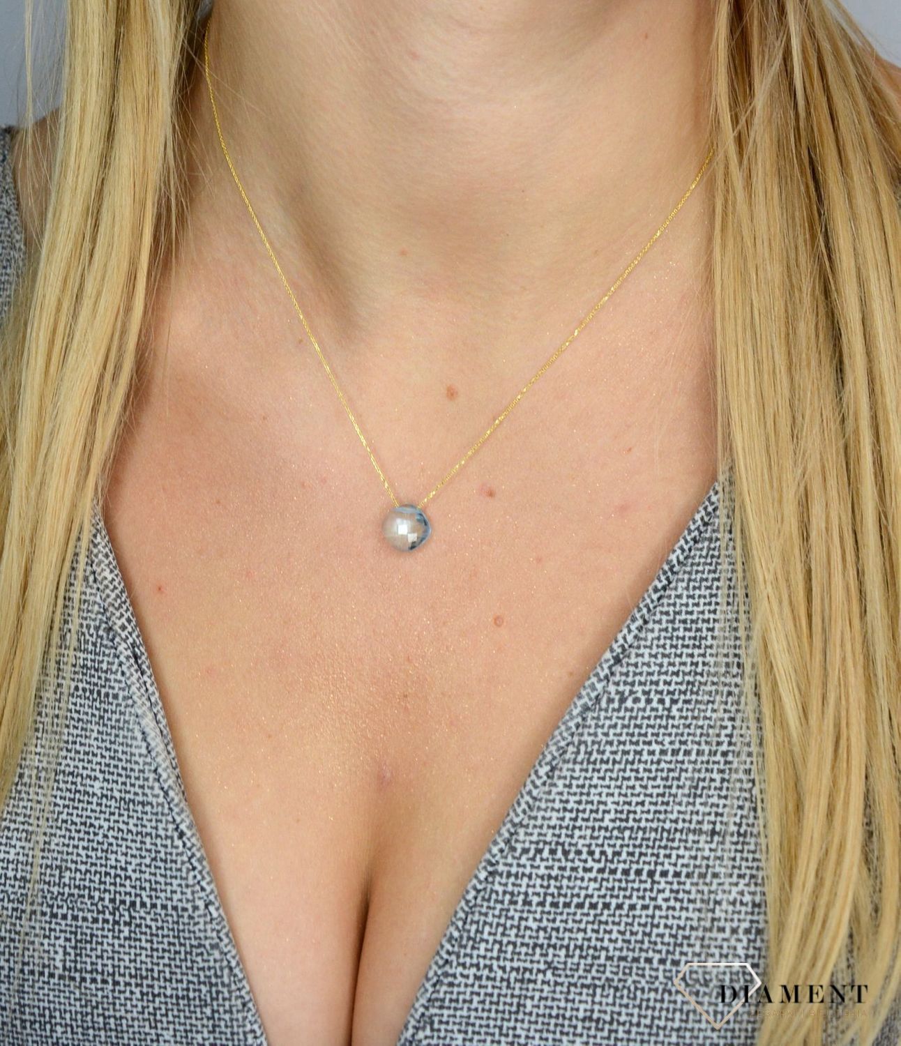 naszyjnik z topazem, łańcuszek z topezem.JPG