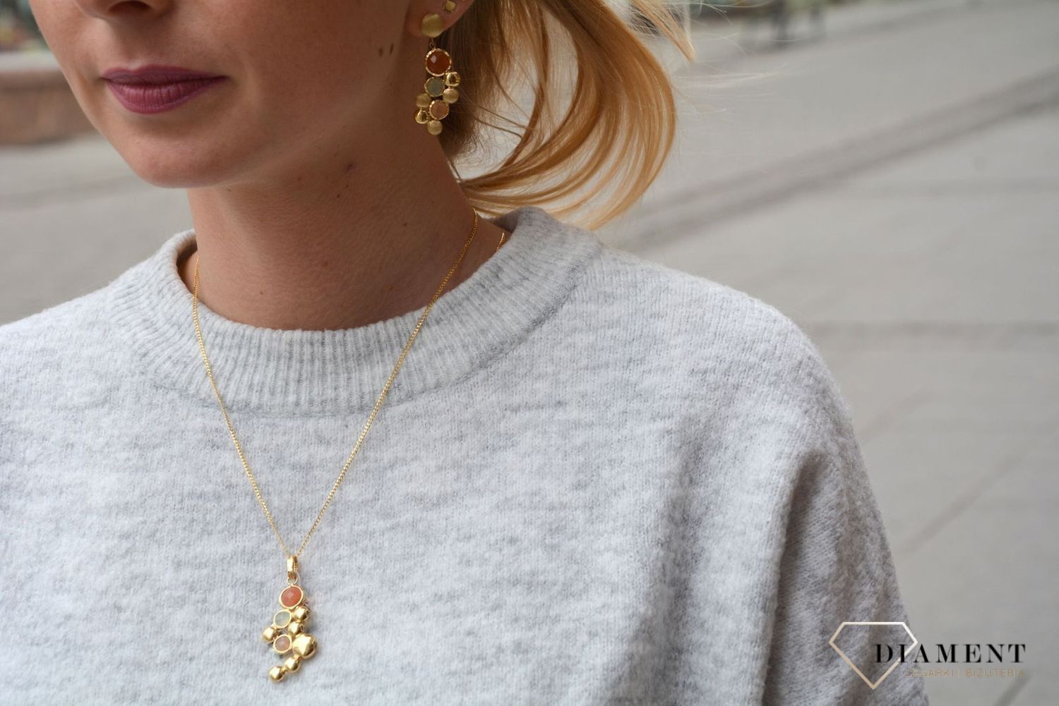 Kolczyki złote kamienie naturalne. Kolczyki złote w Sklepie z Biżuterią zegarki-diament.pl✓ Piękne i Eleganckie Kolczyki ✓ Biżuteria damska idealna na prezent dla kobiety (3).jpg