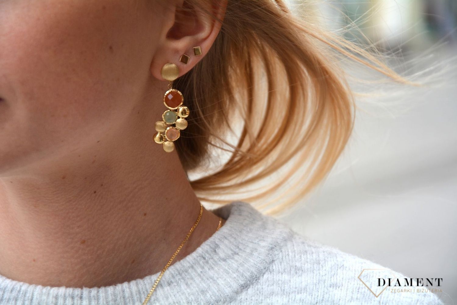 Kolczyki złote kamienie naturalne. Kolczyki złote w Sklepie z Biżuterią zegarki-diament.pl✓ Piękne i Eleganckie Kolczyki ✓ Biżuteria damska idealna na prezent dla kobiety (3).jpg