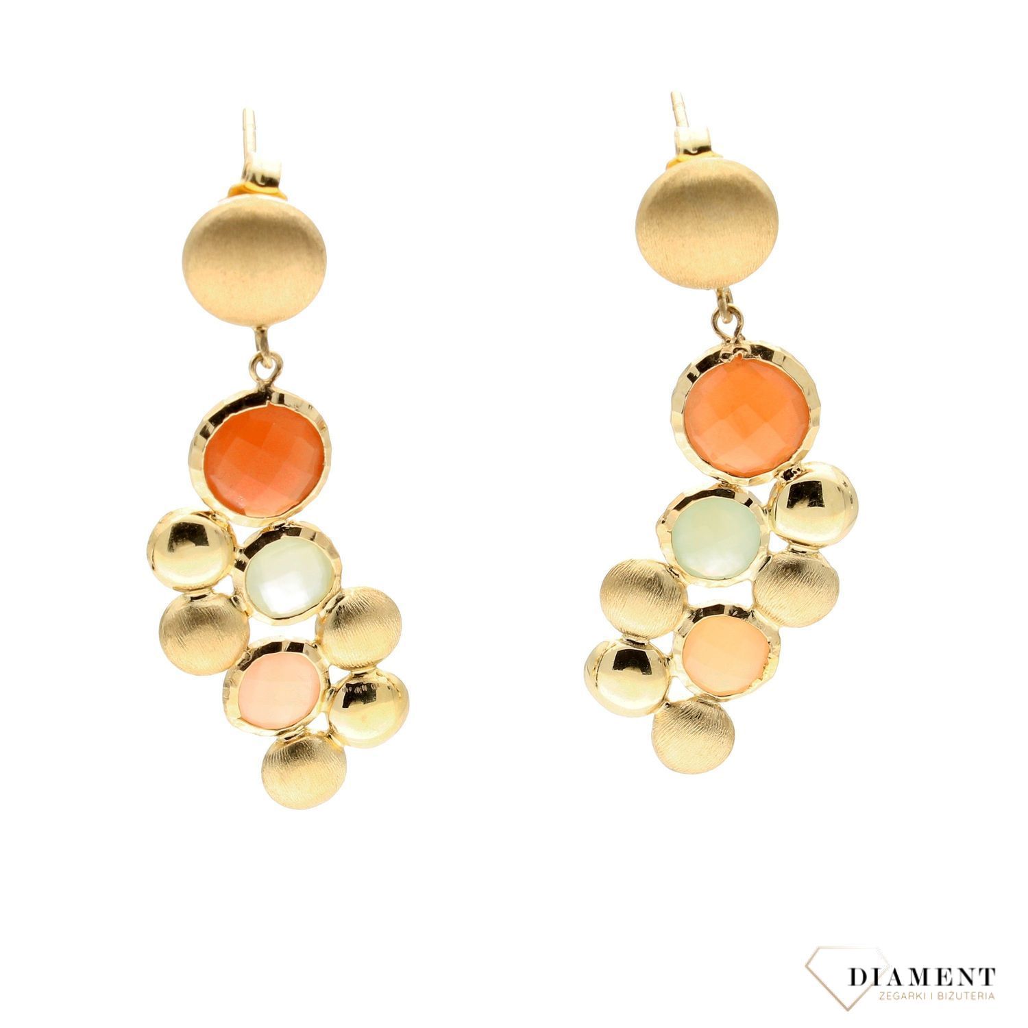 Kolczyki złote kamienie naturalne. Kolczyki złote w Sklepie z Biżuterią zegarki-diament.pl✓ Piękne i Eleganckie Kolczyki ✓ Biżuteria damska idealna na prezent dla kobiety (3).jpg
