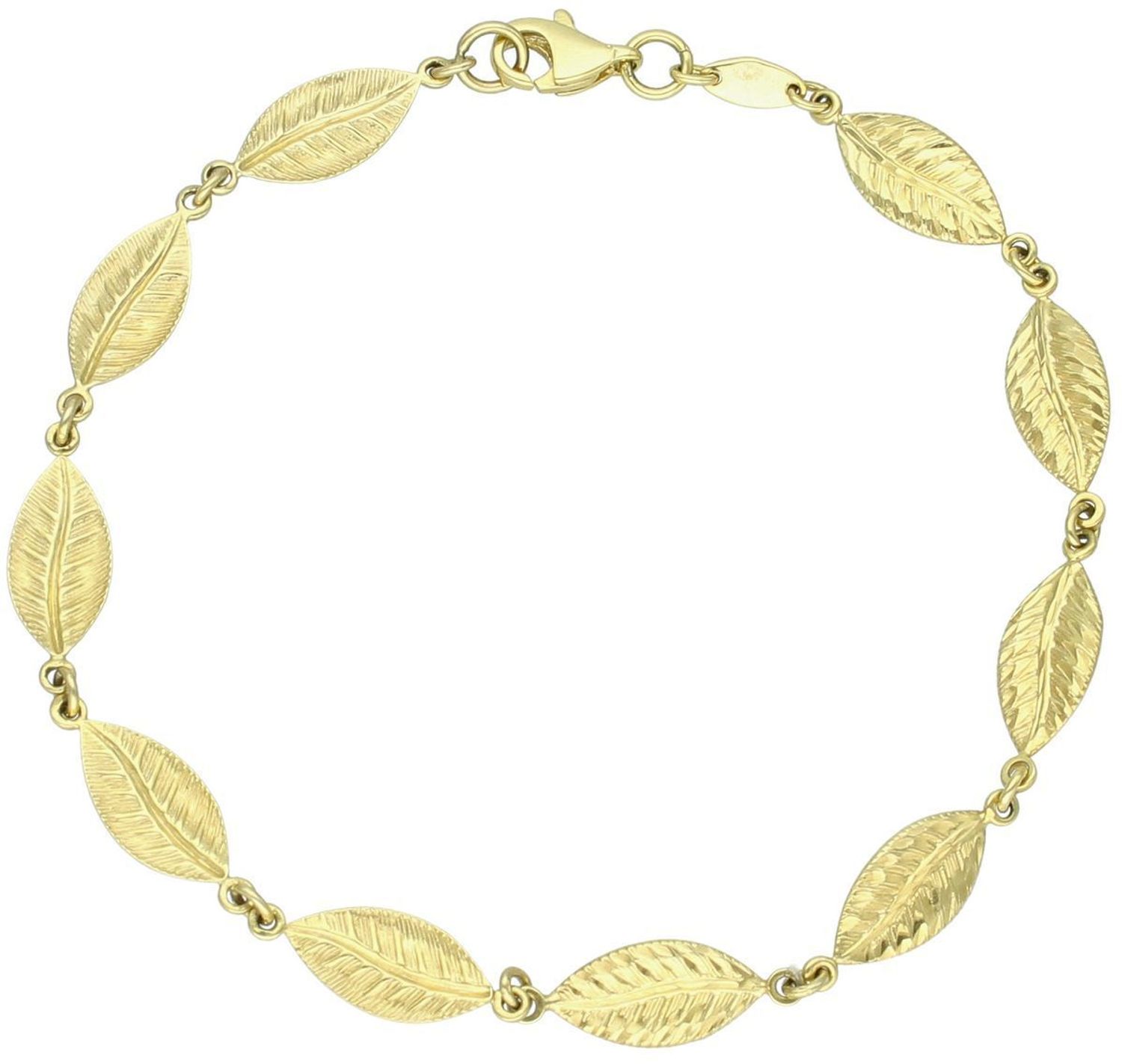 Bransoleta złota listki pr 333, OPB000000-143 Złota bransoletka wykonana z 8 karatowego żółtego złota. Złota biżuteria w oryginalnej formie listków1.jpg
