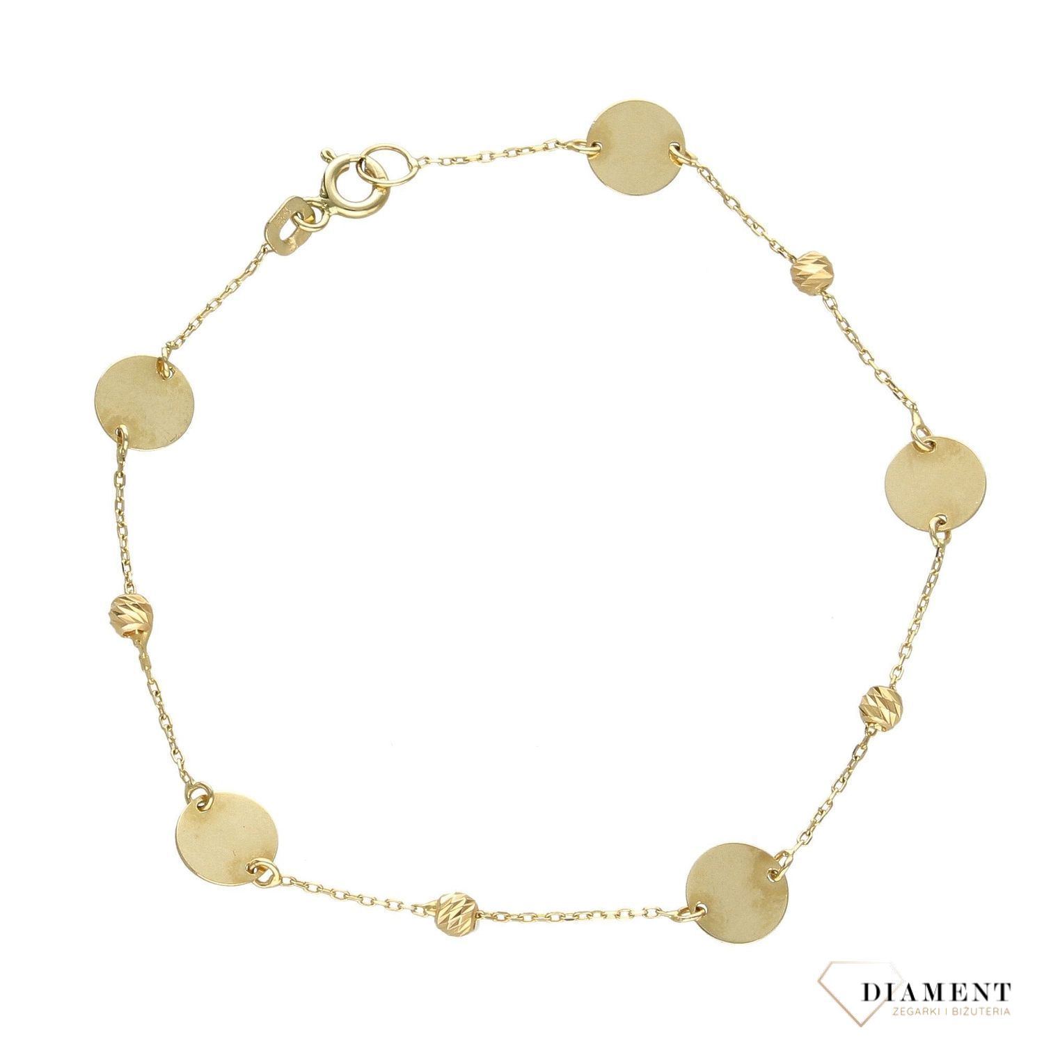 Złota bransoletka damska kółeczka 585 żółte złoto OPB000000-264 (2).jpg