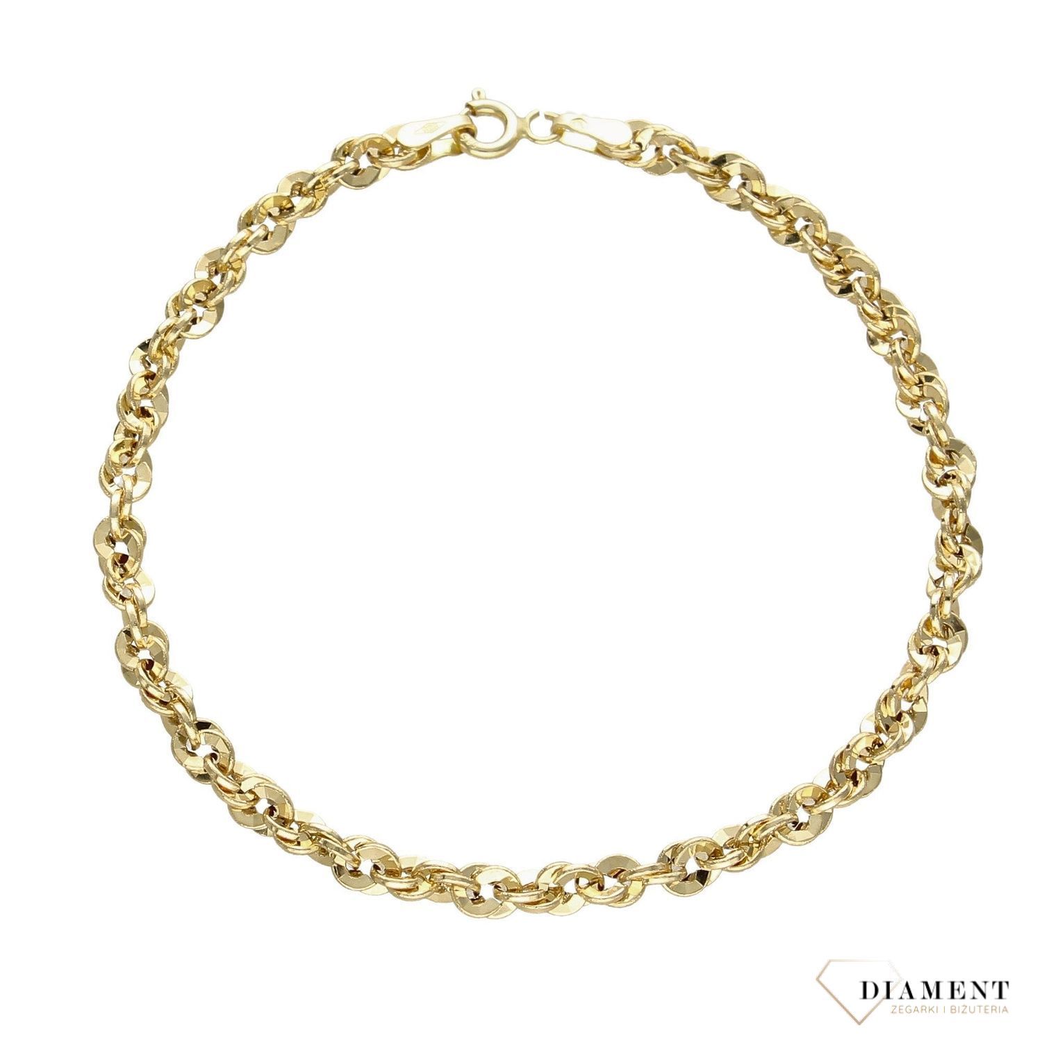 Złota bransoletka o pięknym i nowoczesnym splocie. Bransoletka wykonana z wysokiej jakości złota 585. Piękny prezent dla ukochanej osoby (2).jpg