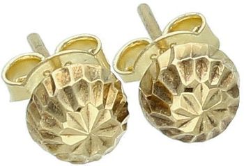 Złote kolczyki grawerowane półkulki próba 333- OPK000000-152.jpg