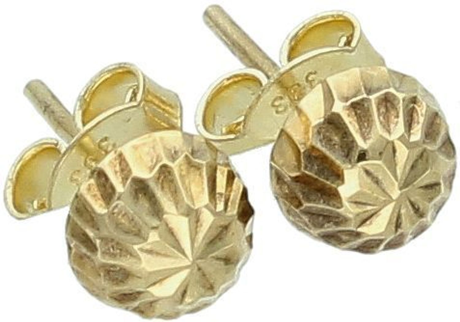 Złote kolczyki grawerowane półkulki próba 333- OPK000000-152.jpg