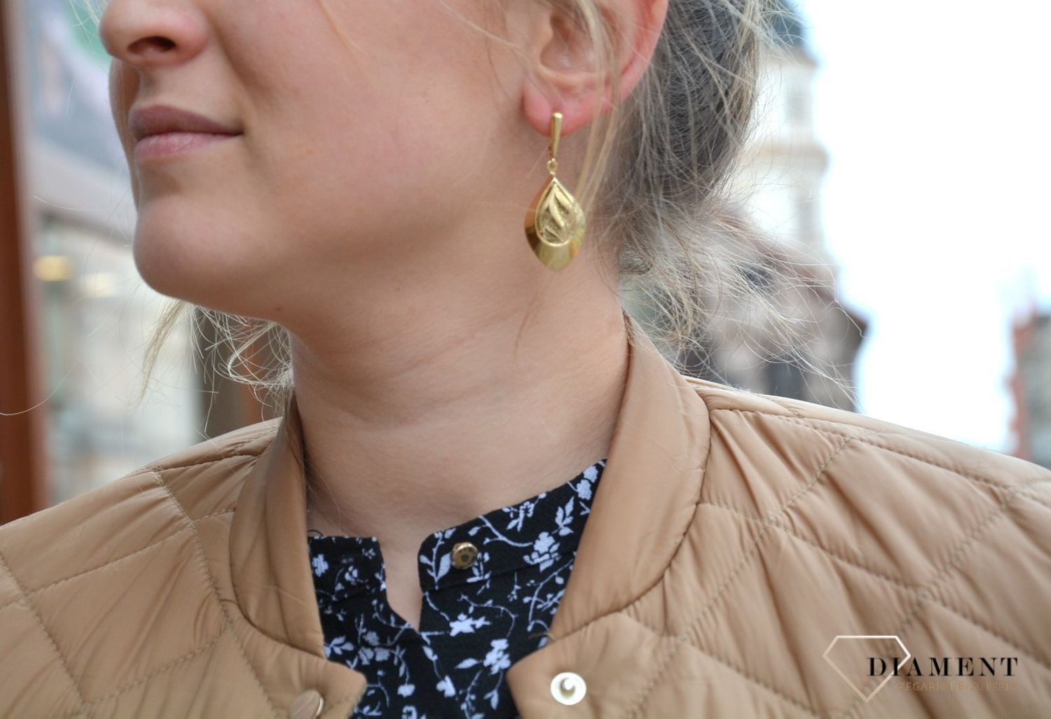 Złote kolczyki wiszące Graziella blaszki. Kolczyki złote w Sklepie z Biżuterią zegarki-diament.pl✓Piękne i Eleganckie Kolczyki✓Biżuteria damska idealna na prezent.7.jpg