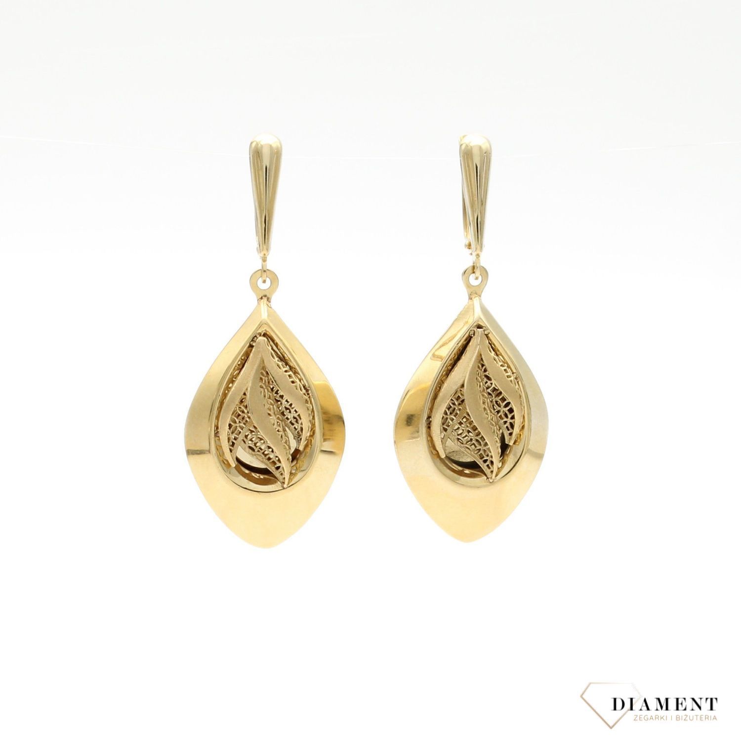 Złote kolczyki wiszące Graziella blaszki. Kolczyki złote w Sklepie z Biżuterią zegarki-diament.pl✓Piękne i Eleganckie Kolczyki✓Biżuteria damska idealna na prezent.7.jpg