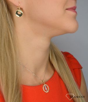 Złote kolczyki 585 koła z grawerowanymi brzegami OPK000000-261 💎 Złote kolczyki w kształcie kół 💎 Kolczyki wykonane z najwyższej jakości złota próby 585 💎 (1).JPG