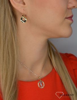 Złote kolczyki 585 koła z grawerowanymi brzegami OPK000000-261 💎 Złote kolczyki w kształcie kół 💎 Kolczyki wykonane z najwyższej jakości złota próby 585 💎 (2).JPG