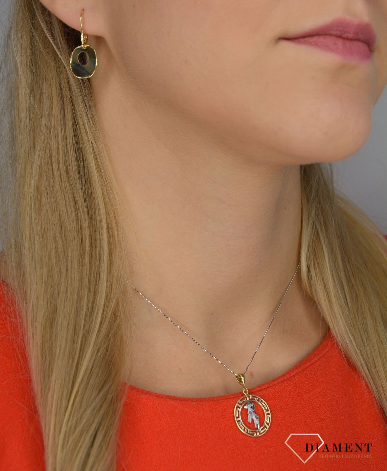 Złote kolczyki 585 koła z grawerowanymi brzegami OPK000000-261.jpg