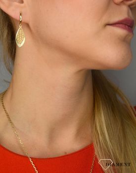 Złote kolczyki 585 ażurowe łezki OPK000000-287 💎 Złota zawieszka na zapięcie angielskie 💎 Złote kolczyki wykonane z najwyższej jakości złota próby 585 💎 (1).JPG