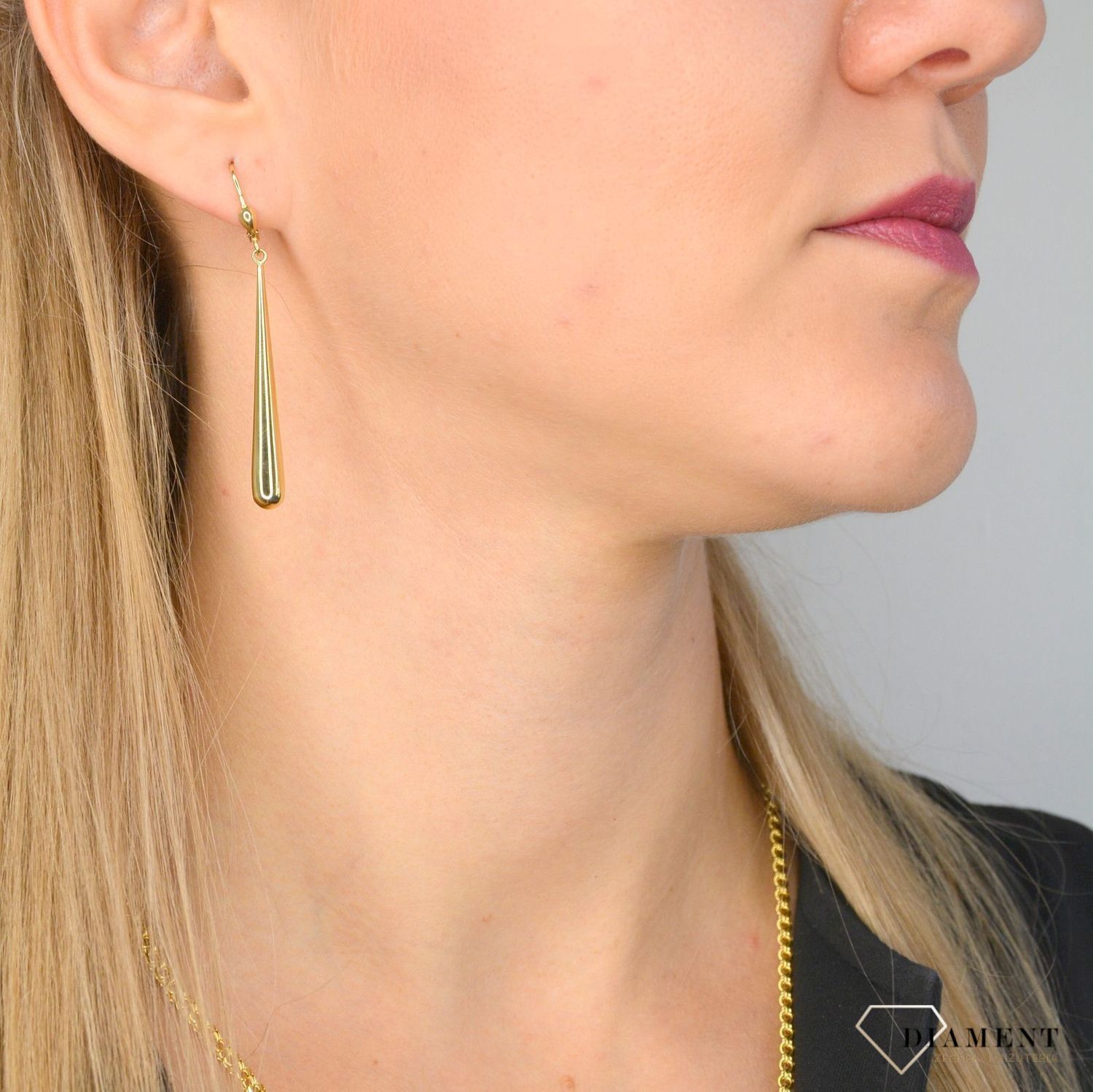 Złote kolczyki 585 gładkie długie sople OPK000000-300.jpg