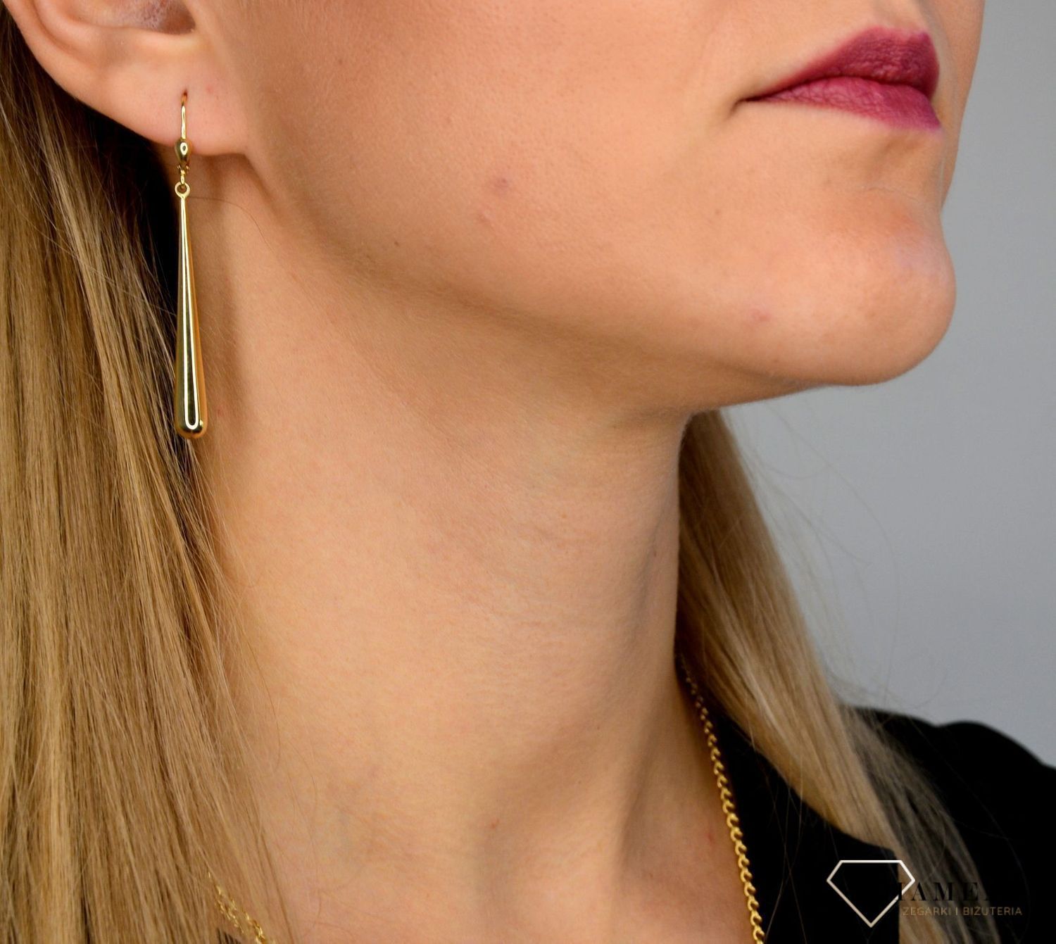 Złote kolczyki 585 gładkie długie sople OPK000000-300.jpg