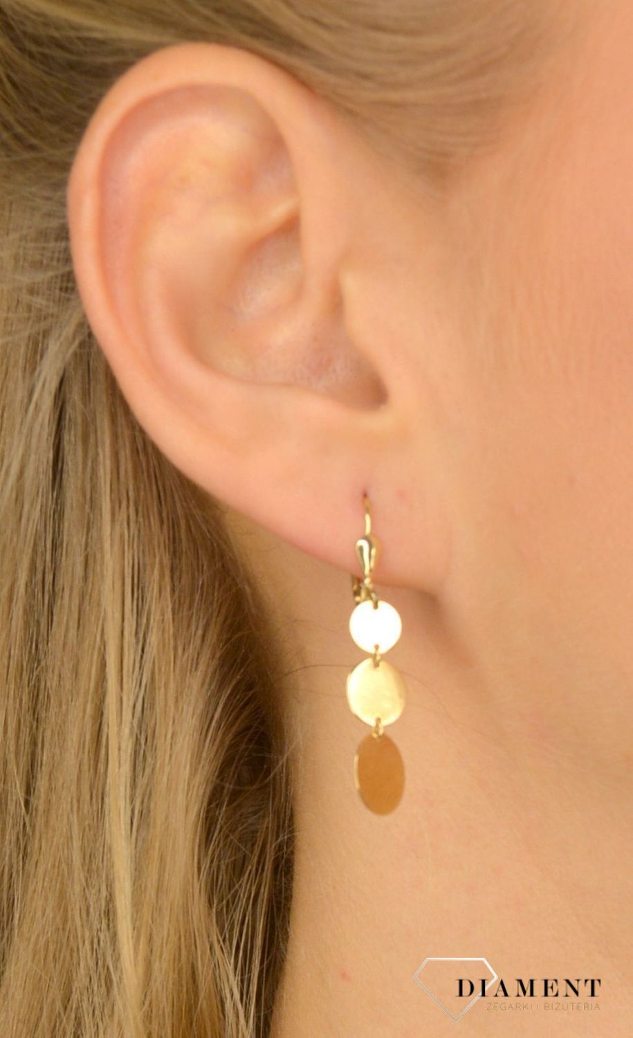 Złote kolczyki 585 potrójne okrągłe blaszki OPK000000-303.jpg