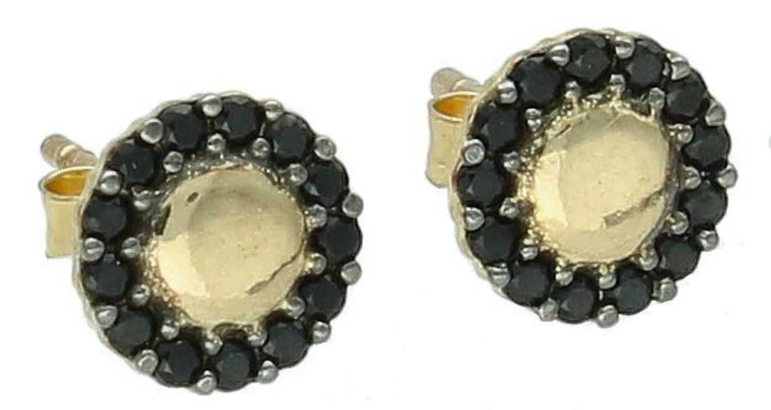 Kolczyki kółeczka płaskie z czarna cyrkonią pr 333, OPK000000-390 Eleganckie i nowoczesne złote kolczyki kółeczka z czarną cyrkonią to doskonały wybór dla kobiet ceniących minimalizm i subtelną1.jpg