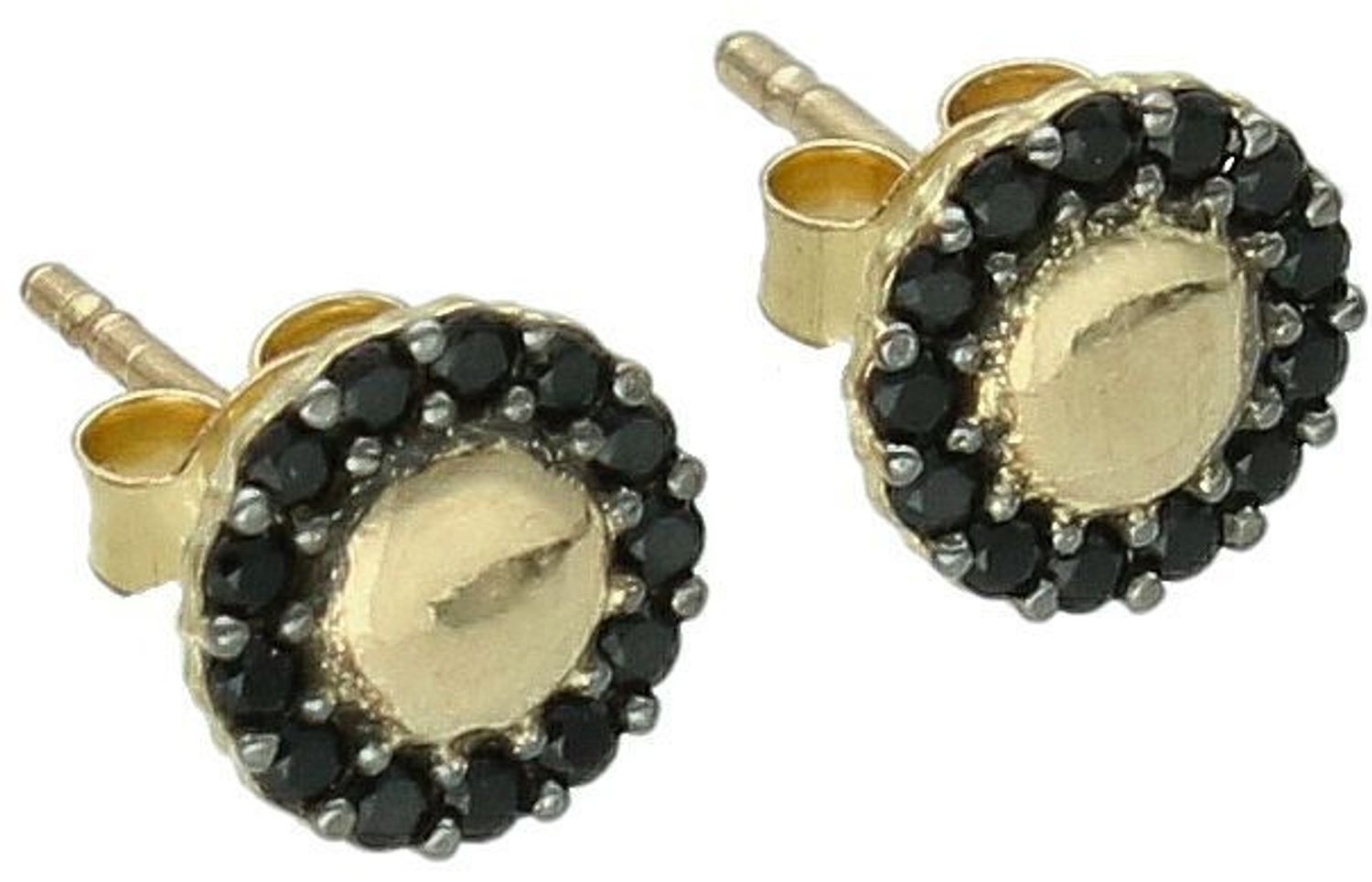 Kolczyki kółeczka płaskie z czarna cyrkonią pr 333, OPK000000-390 Eleganckie i nowoczesne złote kolczyki kółeczka z czarną cyrkonią to doskonały wybór dla kobiet ceniących minimalizm i subtelną1.jpg