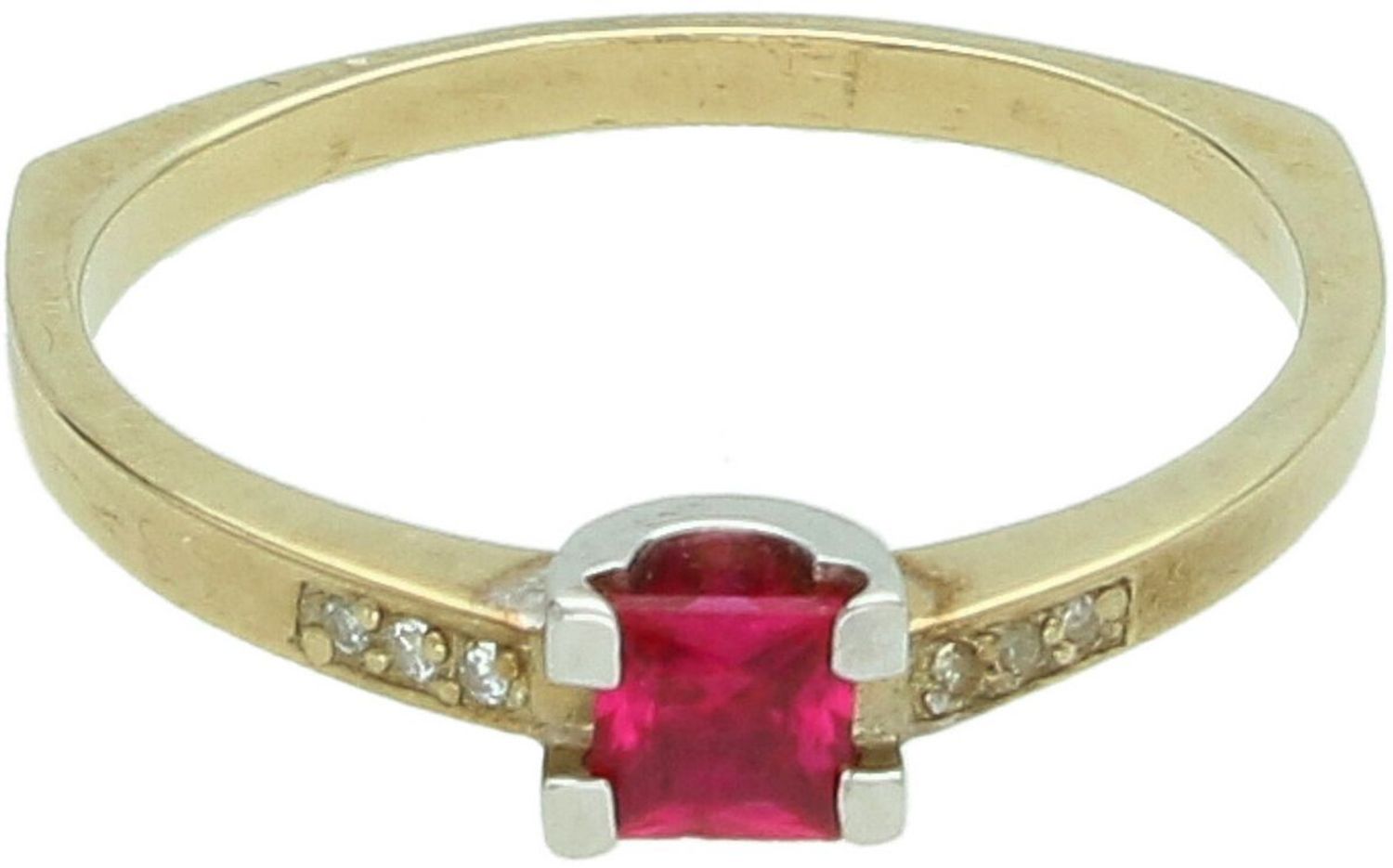 Złoty pierścionek zaręczynowy 333 z cyrkonią i koroną – klasyczny pierścionek damski.jpg