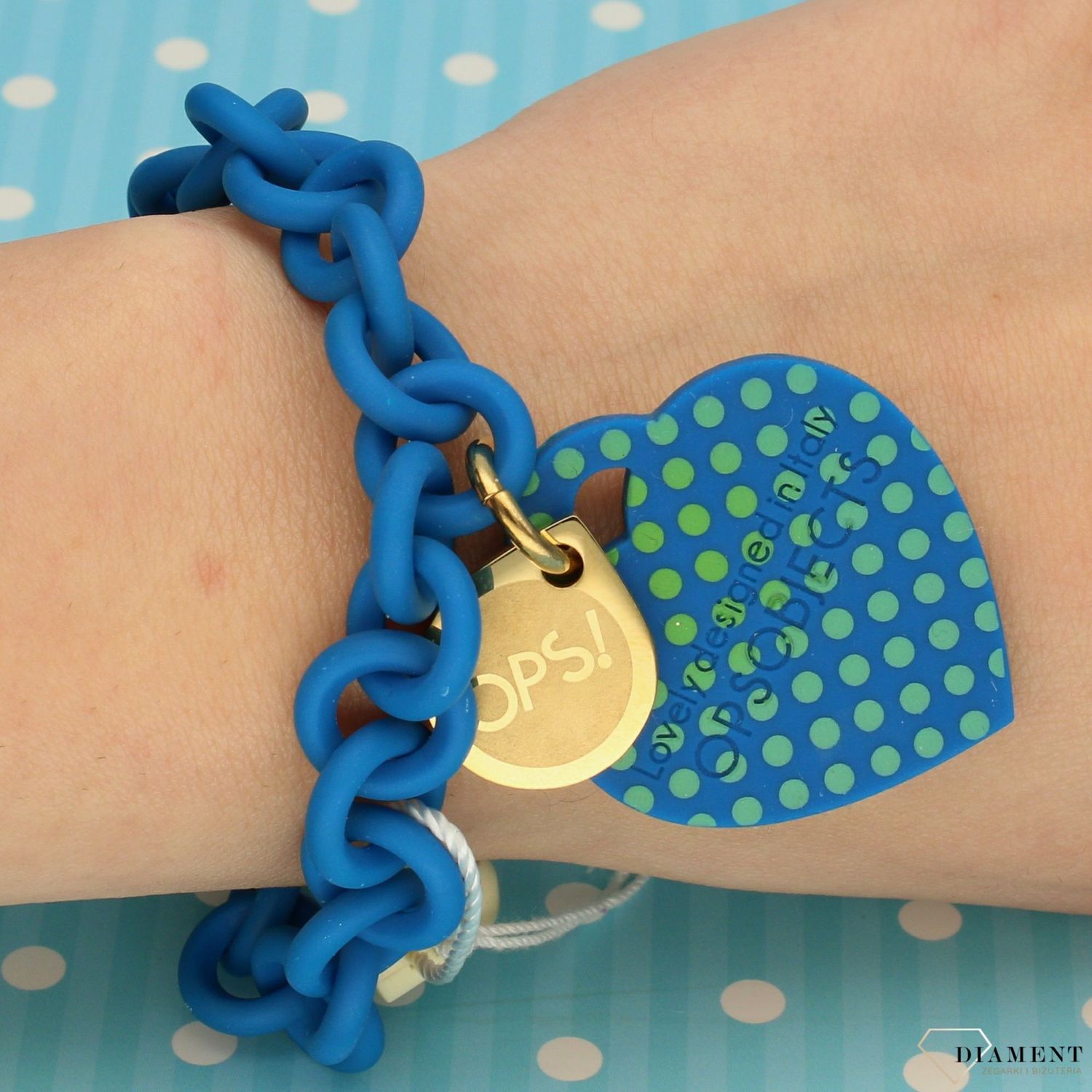Bransoletka damska OPS OPSBR-34-1800 niebieskie serce ✓Bransoletki damskie (1).jpg