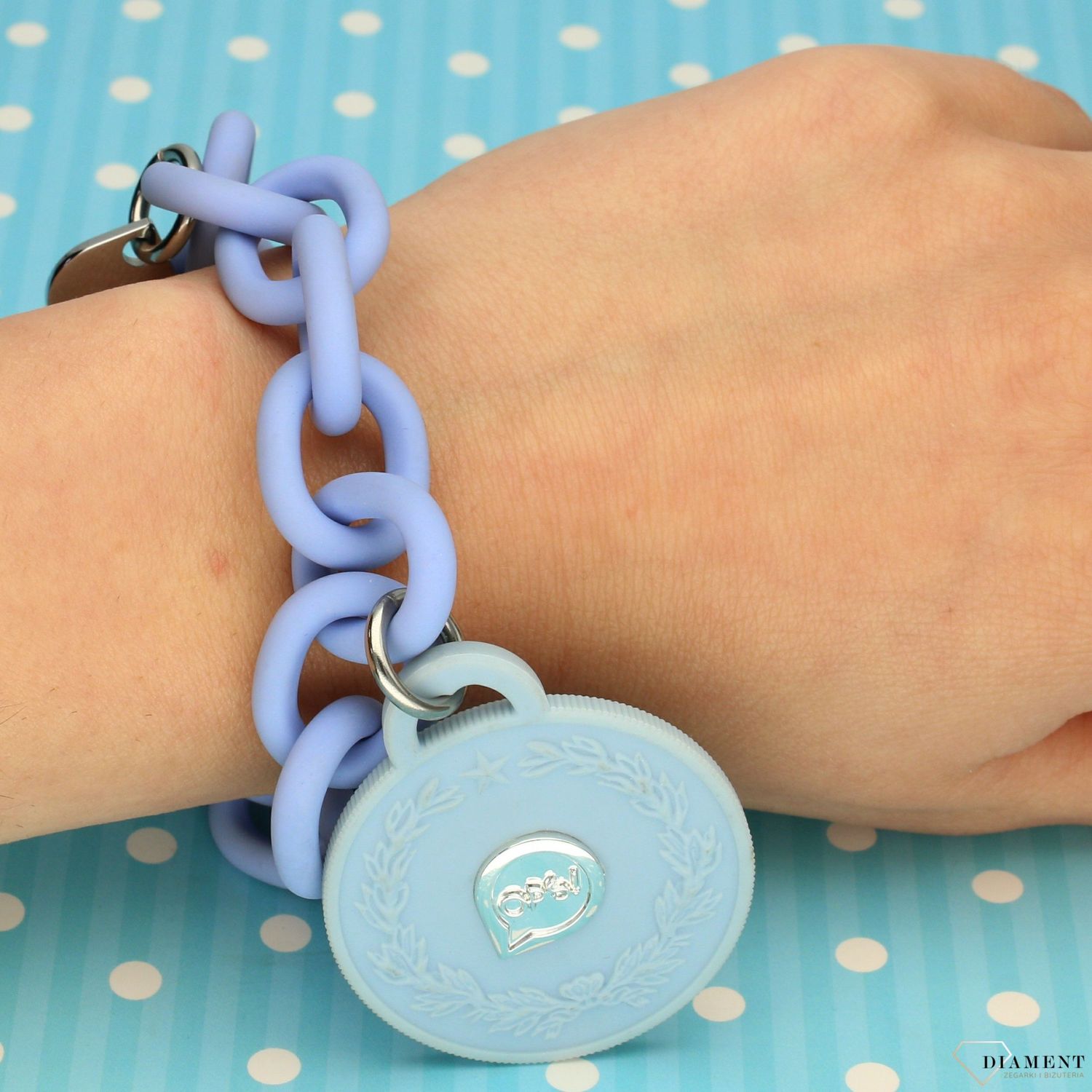 Bransoletka damska z monetami OPS OPSKBR1-09-1800 niebieska✓Bransoletki damskie (1).jpg