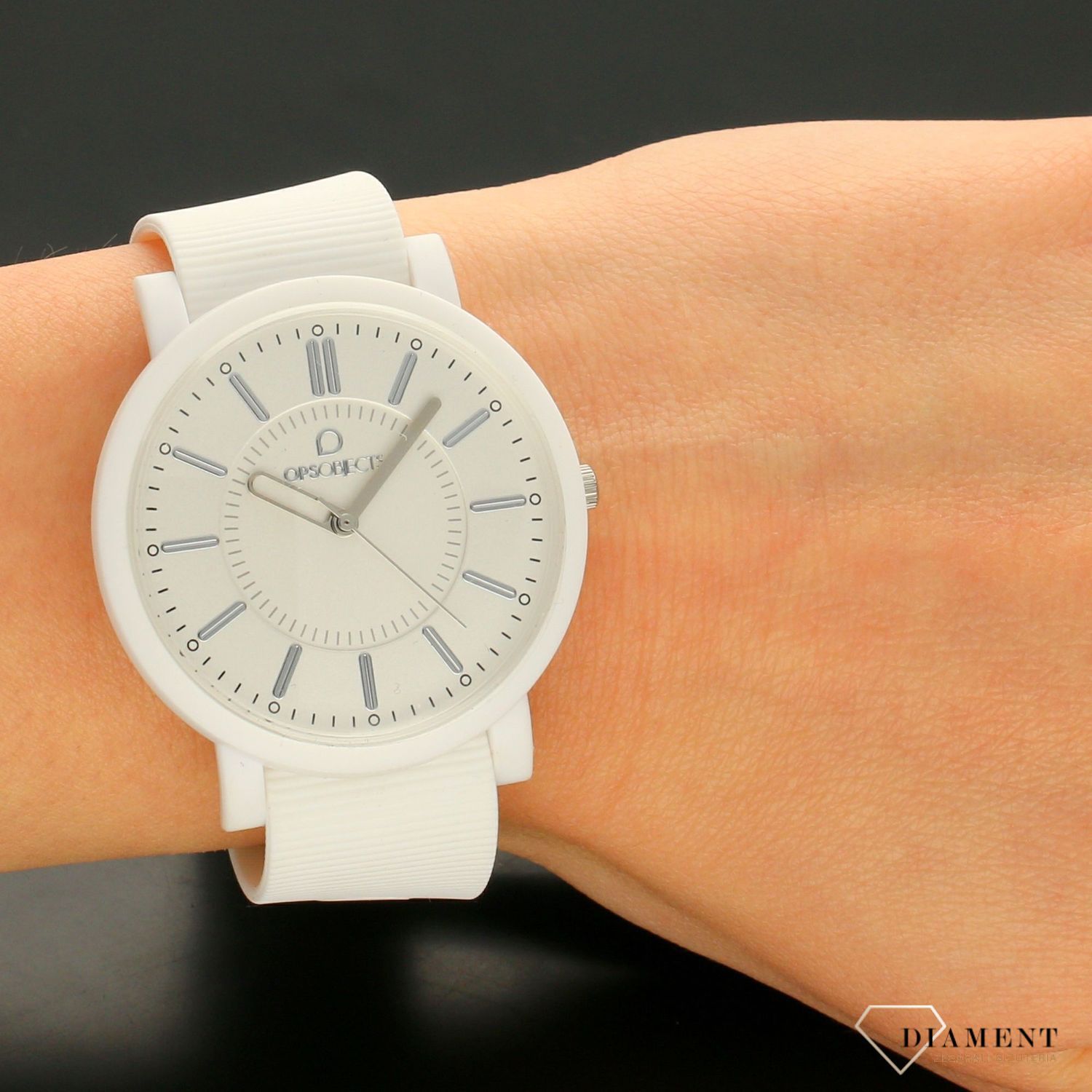 Zegarek damski OPS! OPSOPH-10 to idealny pomysł na prezent dla dziewczynki. Zegarek damski w białym kolorzec (1).jpg
