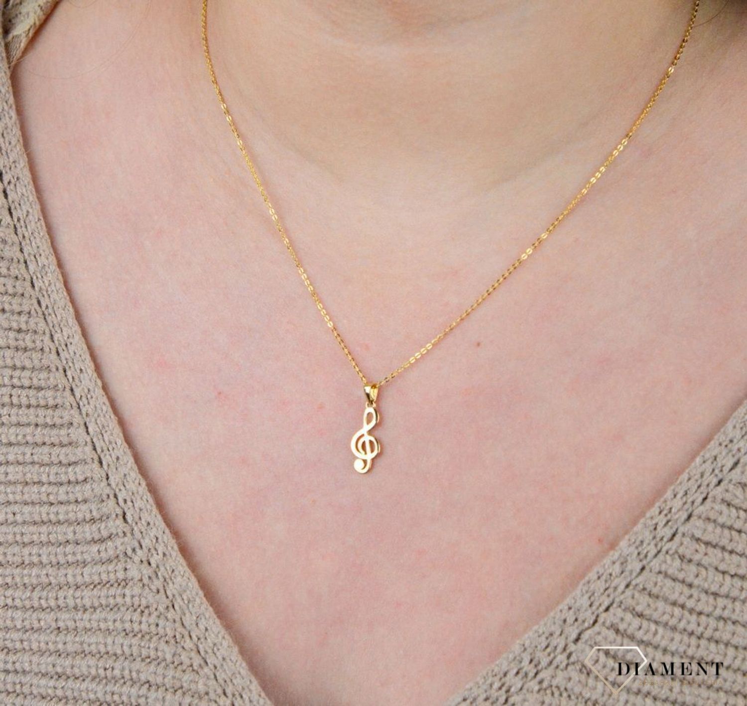 Złota zawieszka 585 klucz wiolinowy OPZ000000-188.jpg