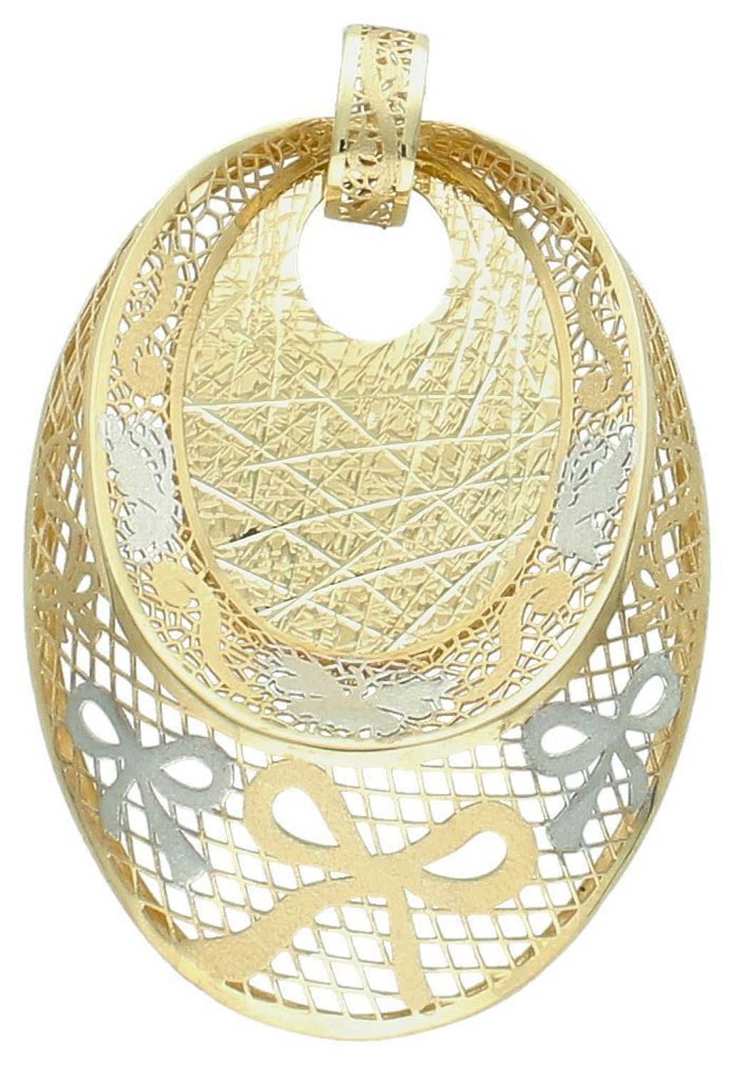 Duża zawieszka złota duży ażurowy owal w kokardki 585 OPZ000000-248 Duża zawieszka złota. Pokaźna złota biżuteria. Zawieszki złote. Prezent dla kobiety. Złota biżuteria. 1.jpg