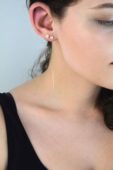Pozłacane kolczyki 925 Dall’Acqua – asymetryczne z jednym łańcuszkiem BOHO ROMANCE (1).jpg