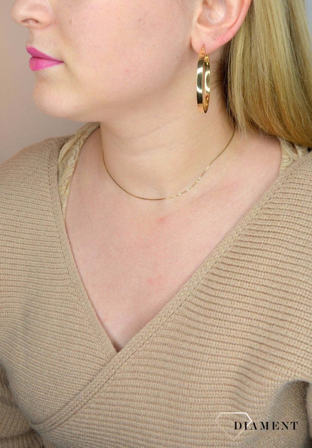 Srebrne pozłacane kolczyki koła 4,5 cm ORRM15407079.jpg