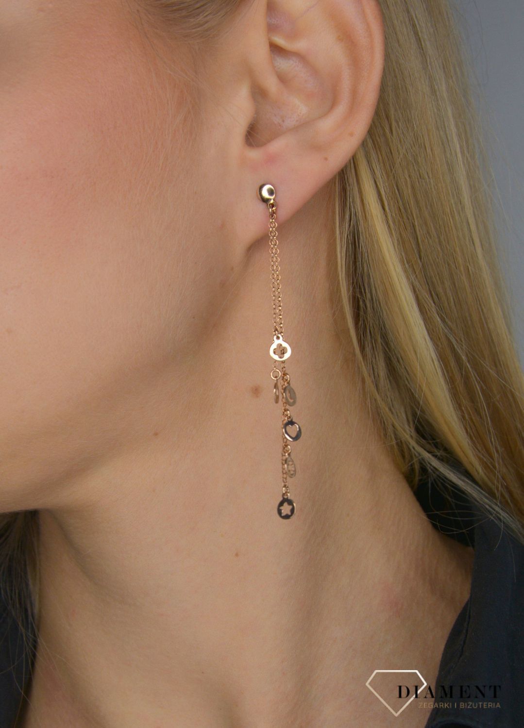 Kolczyki Dall'Acqua wykonane ze srebra próby 925, pokryte różowym złotem..jpg