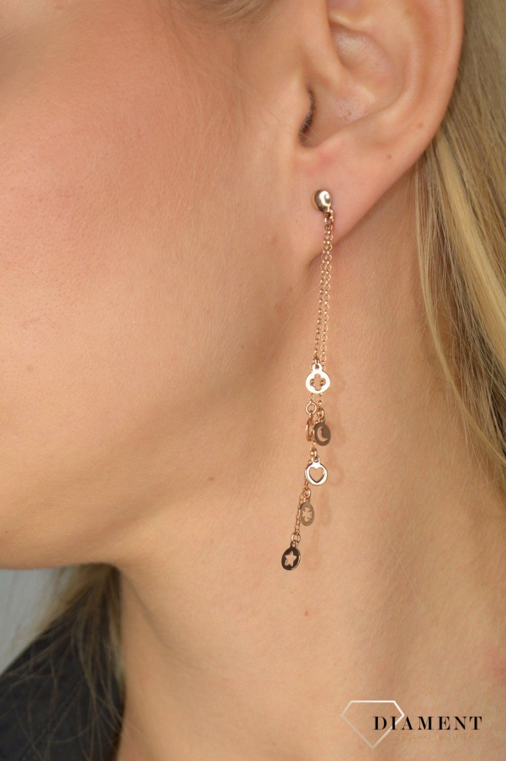 Kolczyki Dall'Acqua wykonane ze srebra próby 925, pokryte różowym złotem..jpg