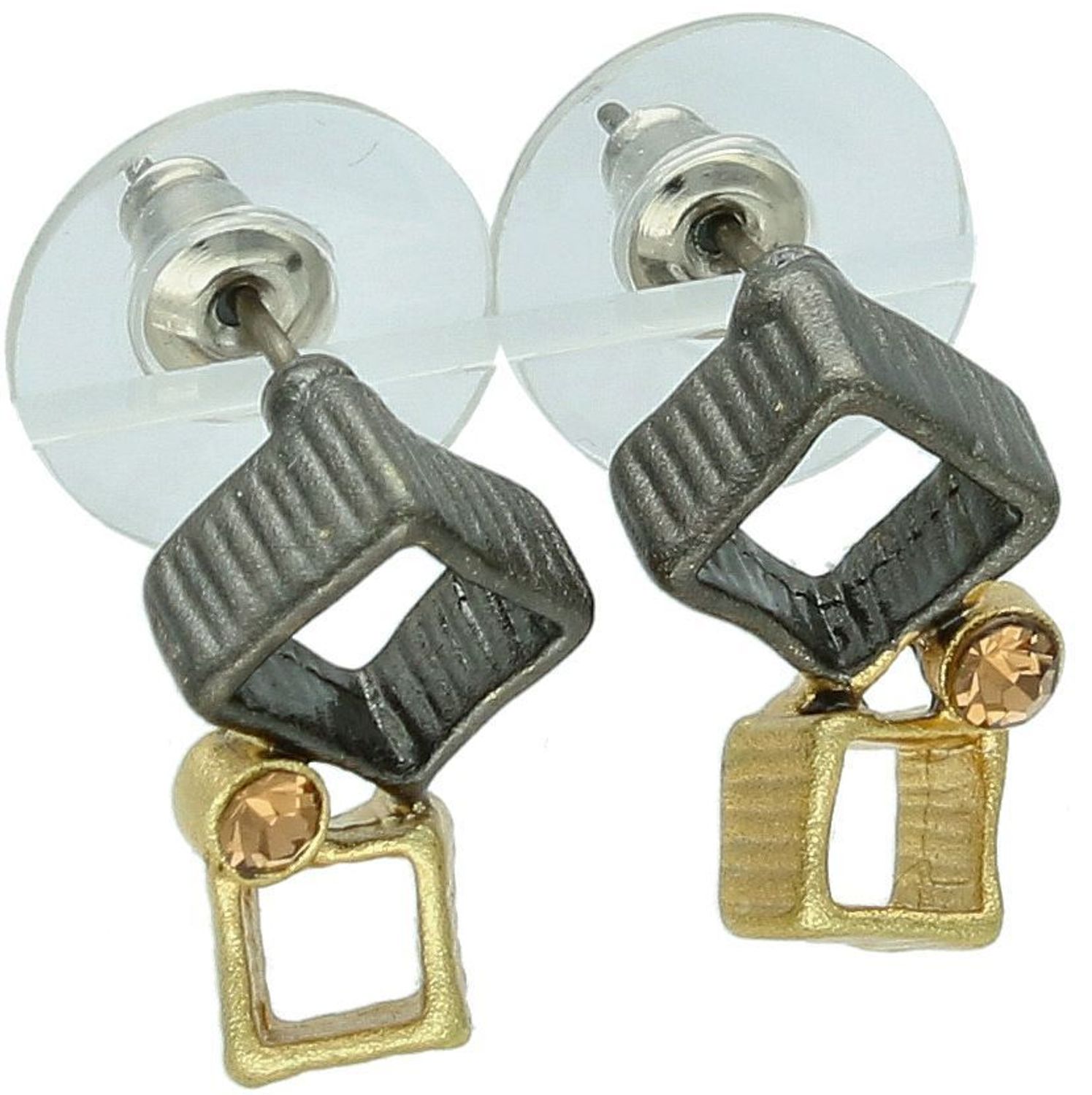 Kolczyki damskie by dziubeka pozłacane KOLROCK022803600.jpg