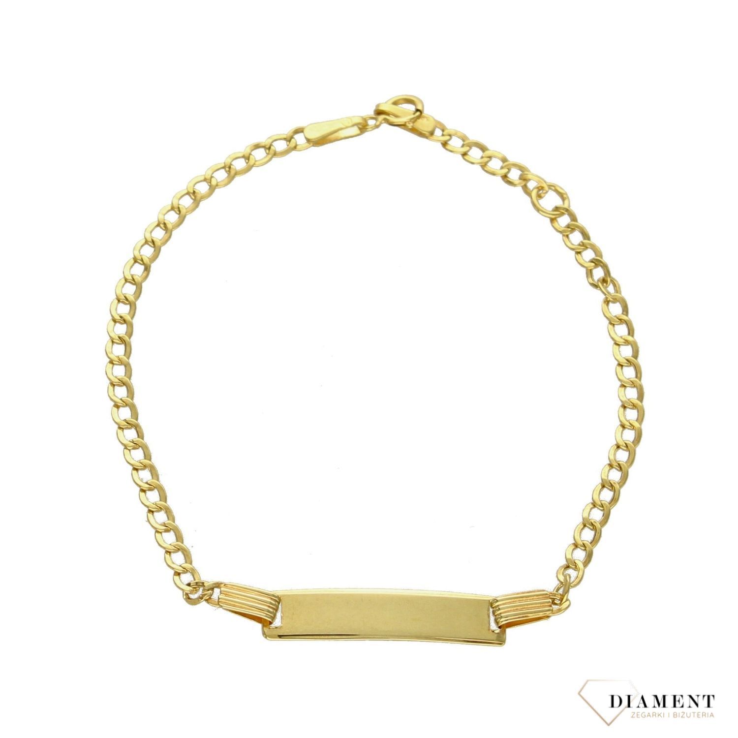 Minimalistyczny dodatek w postaci złotej bransoletki to świetny dodatek do stylizacji, ale również idealny pomysł na prezent. Blaszka z miejscem na grawer.  (2).jpg