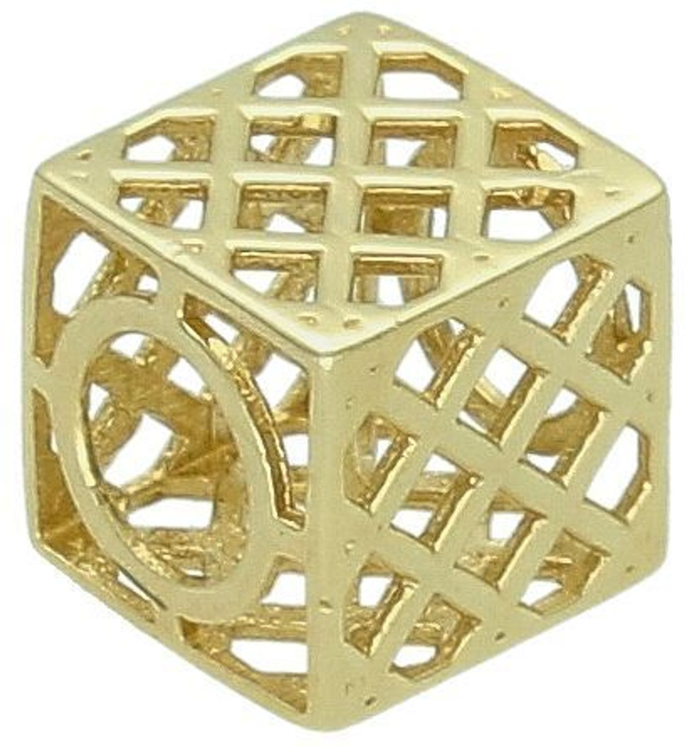 Złoty charms do bransoletki typu Pandora kostka ażurowa pr 585, OUCH000000-047 Złoty charms do bransoletki typu Pandora kostka ażurowa. Modny charms do bransoletki. Ponadczasowa biżuteria w formie charmsów do bransoletki1.jpg