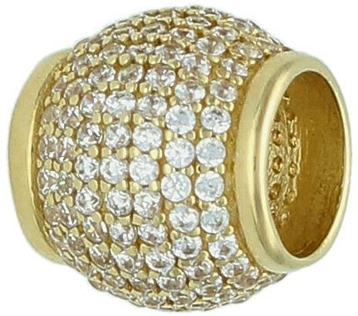 Złoty charms do bransoletki typu Pandora biała cyrkonia pr 585, OUCH000000-049, Złoty charms do bransoletki typu Pandora, ozdobiony białą cyrkonią. Ponadczasowa biżuteria w formie charmsów do bransoletki,1.jpg