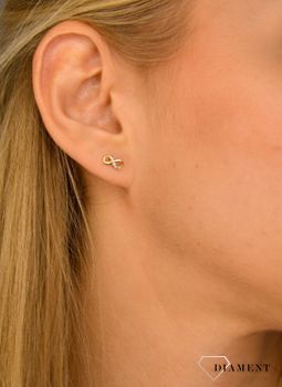 Złote kolczyki 585 kolczyki znak nieskończoności OUK000000-059 💎 Złote kolczyki z motywem znaku nieskończoności 💎 (1).JPG