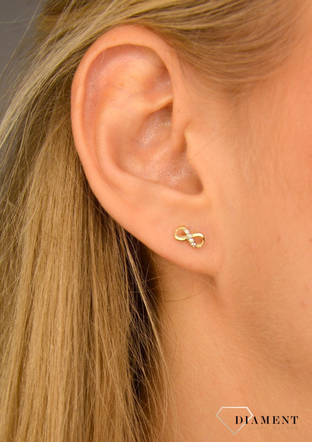 Złote kolczyki 585 kolczyki znak nieskończoności OUK000000-059.jpg