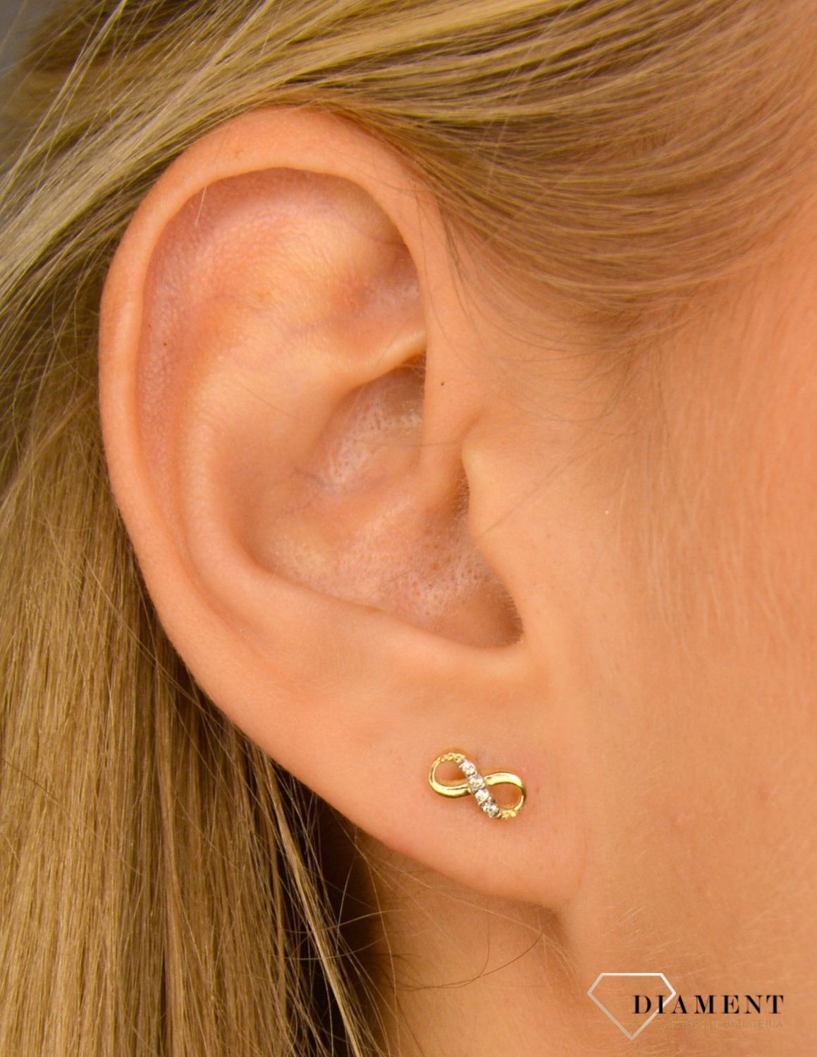 Złote kolczyki 585 kolczyki znak nieskończoności OUK000000-059.jpg