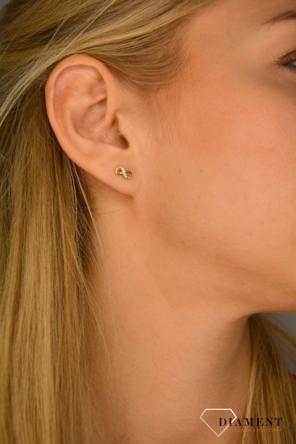 Złote kolczyki 585 kolczyki znak nieskończoności OUK000000-059.jpg