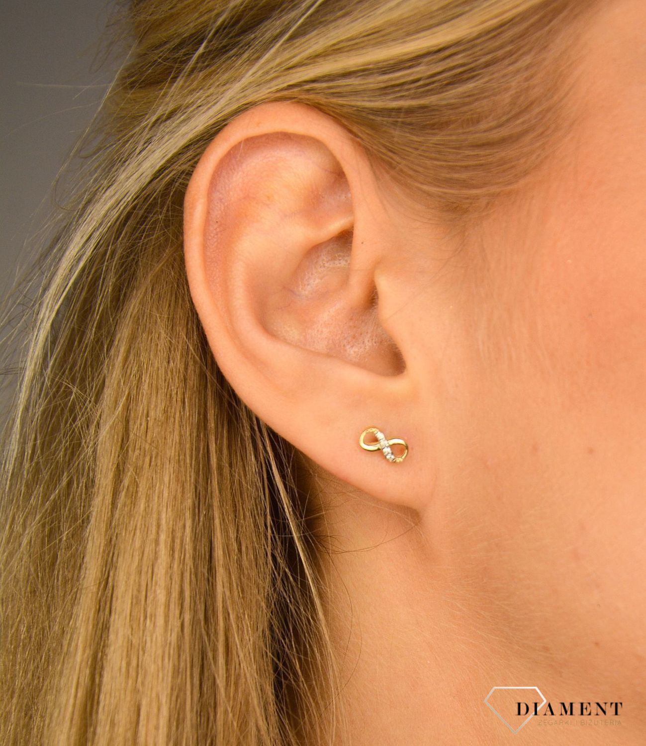 Złote kolczyki 585 kolczyki znak nieskończoności OUK000000-059.jpg