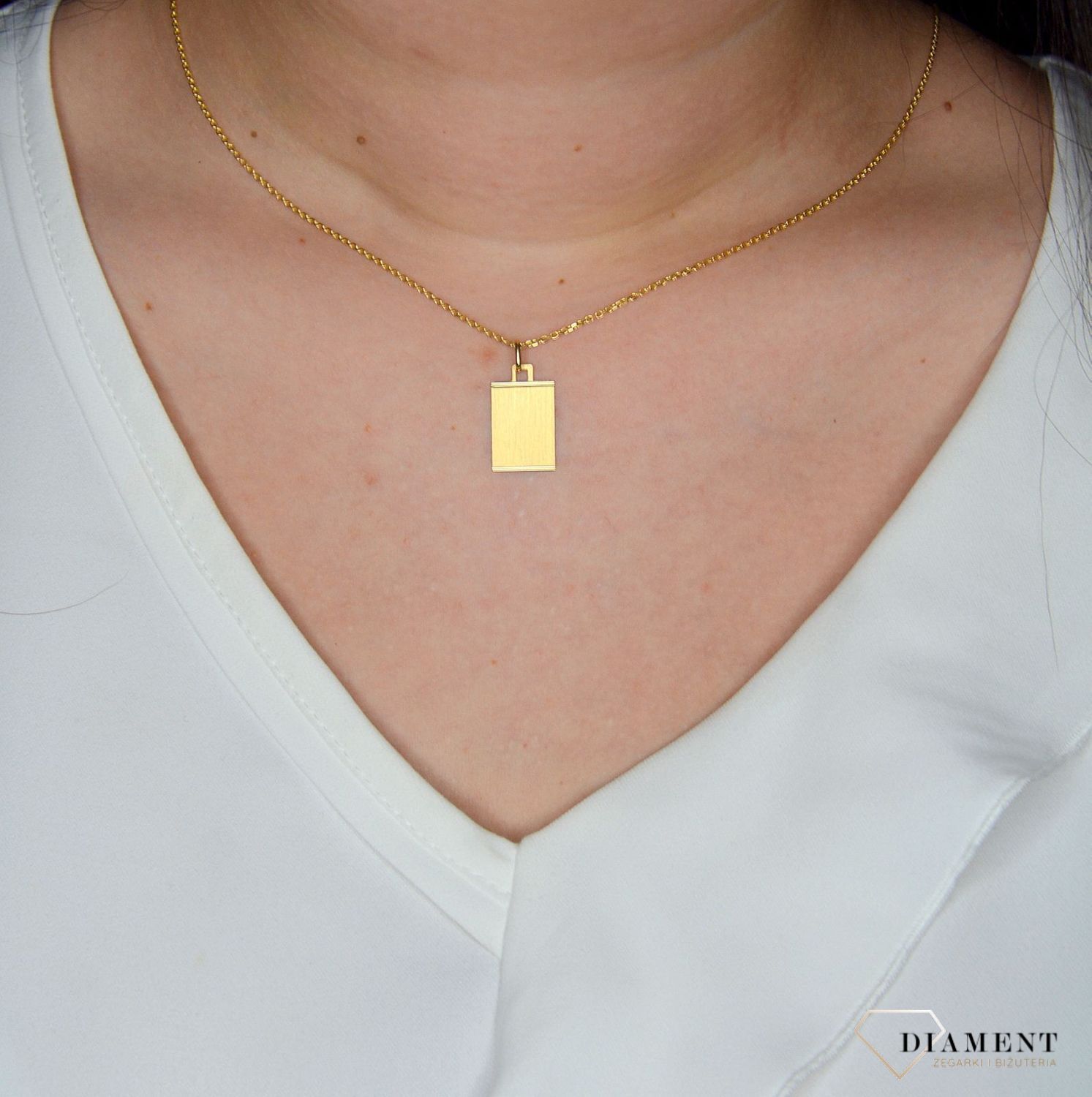 Złota zawieszka 585 blaszka matowa OUZ000000-067.jpg