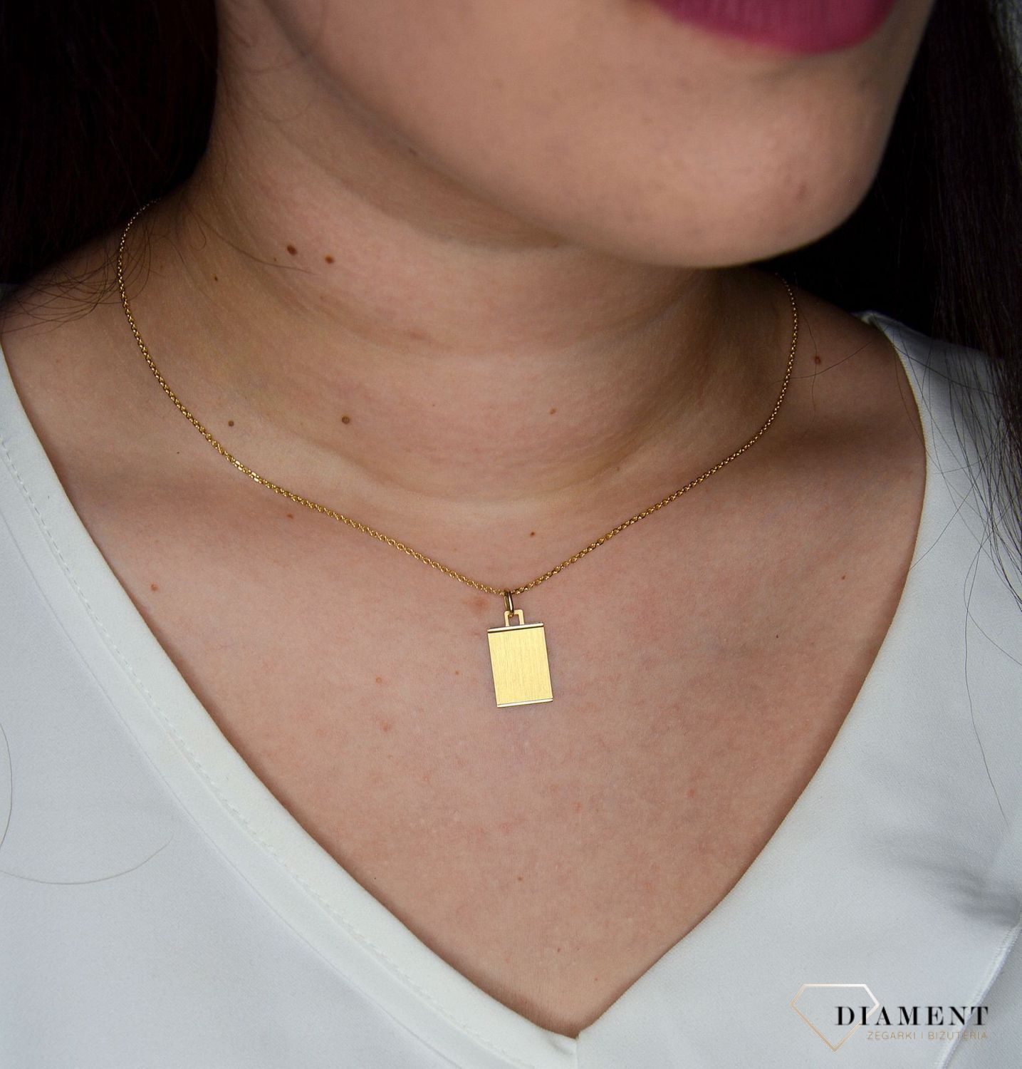 Złota zawieszka 585 blaszka matowa OUZ000000-067.jpg