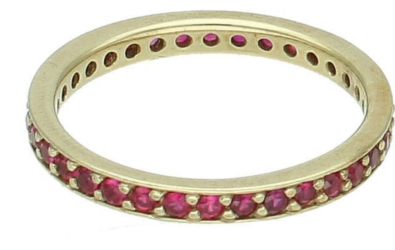 Złoty pierścionek damski 333 obrączka z czerwonymi cyrkoniami rozmiar 11 P-805. Złoty pierścionek damski. Pierścionek złoty 333 z cyrkoniami. Złoty pierścionek o klasycznym wzorze na prezent. Pierścionek złoty dla kobiety (2).jpg