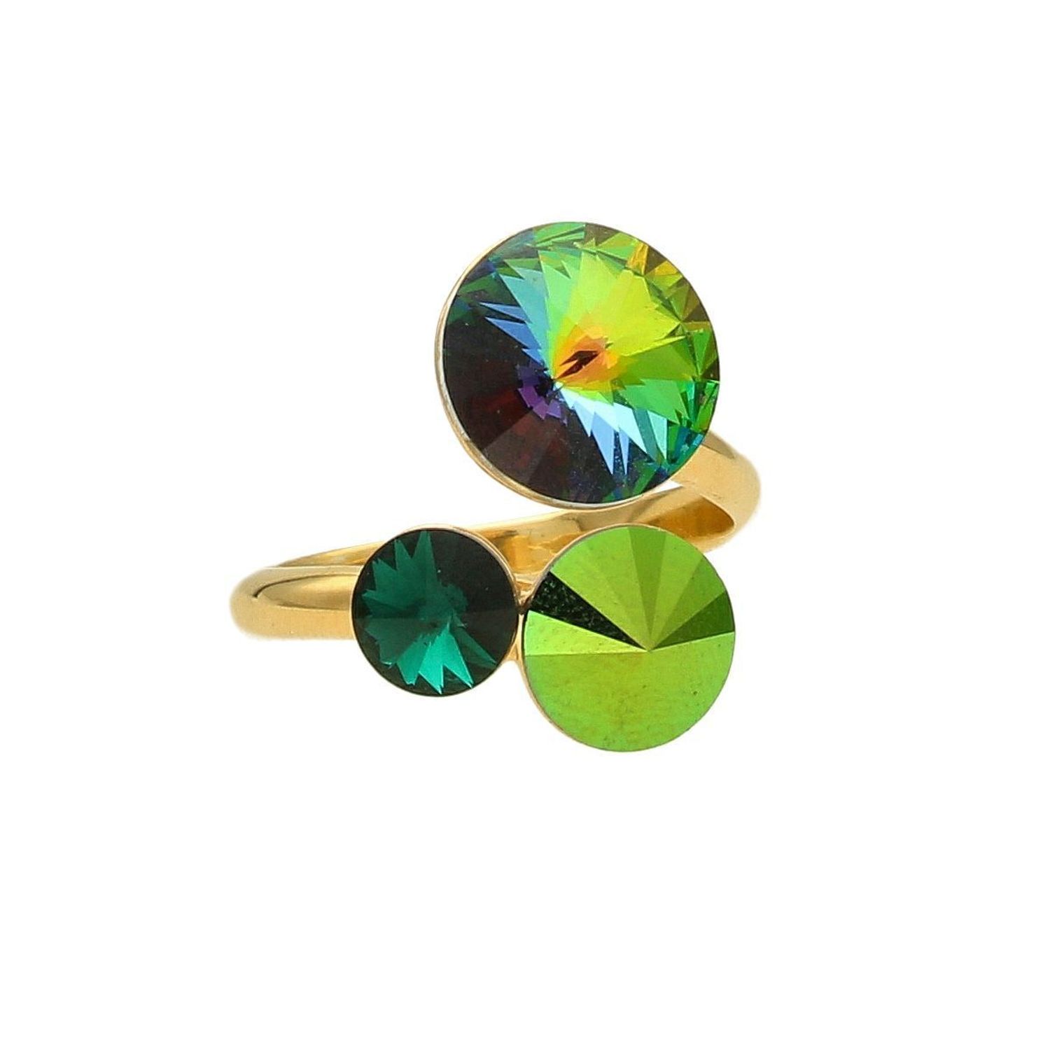 Pierścionek Srebrny Swarovski Lollipop z kryształami Swarovskiego Szmaragd P11223VMSG (1).jpg