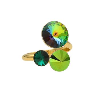 Pierścionek Srebrny Swarovski Lollipop z kryształami Swarovskiego Szmaragd P11223VMSG (1).jpg
