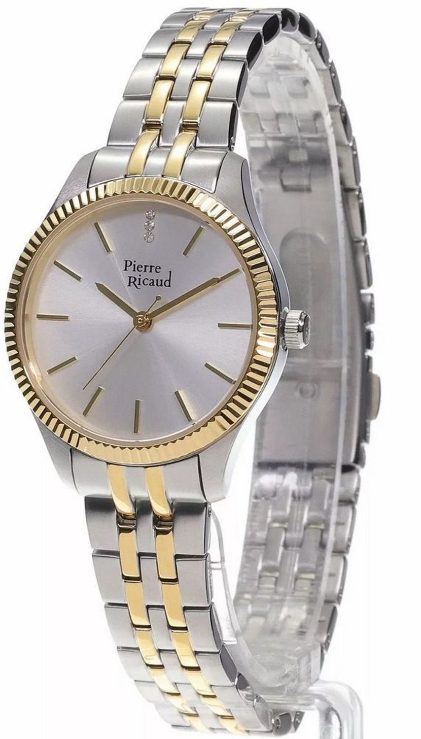 Damski zegarek Pierre Ricaud P21018.2113Q148.5 Classic SET z dwukolorową kopertą i bransoletą, mechanizmem kwarcowym Miyota, szkłem mineralnym i ozdobną bransoletką. 1.jpg