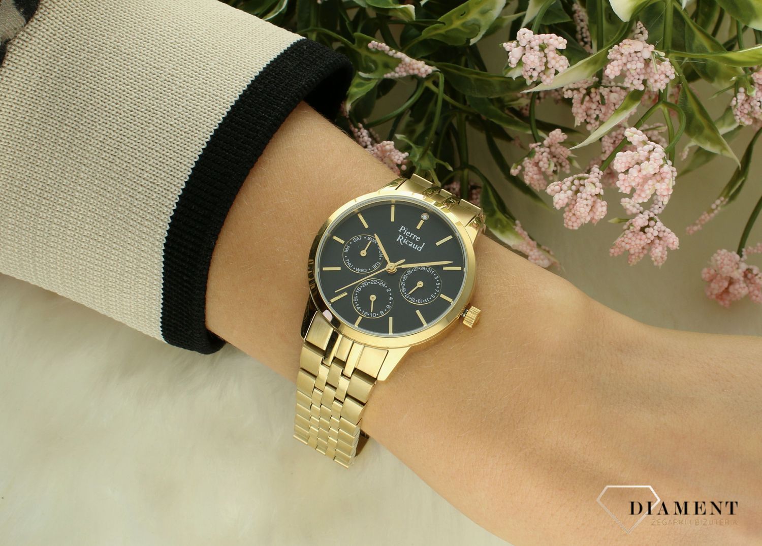 Zegarek damski na złotej bransolecie Pierre Ricaud Classic P21056.1114QF.jpg