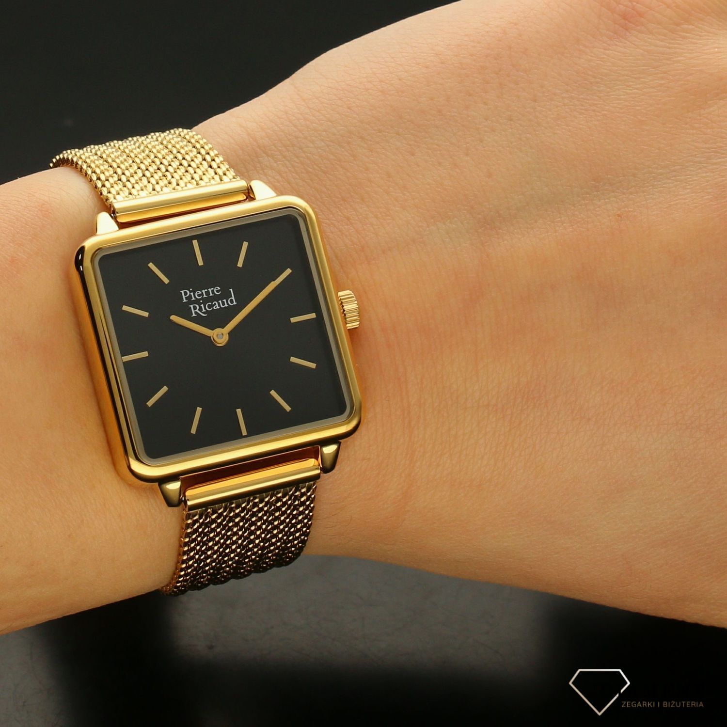 Zegarek damski Pierre Ricaud 'kwadratowa czerń' P21064.1114Q.jpg