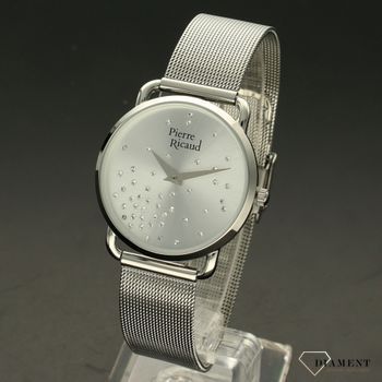 Zegarek damski na srebrnej bransolecie z kryształkami na tarczy P21066 (2).jpg