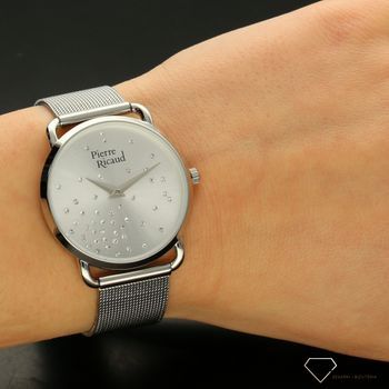 Zegarek damski na srebrnej bransolecie z kryształkami na tarczy P21066 (5).jpg